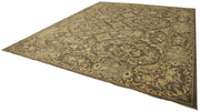 Handmade Wool Area Rug - Tebriz Brown Classic Cotton Wool Rug 12'x14'7''