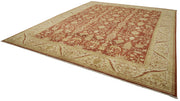 Handmade Wool Area Rug – Tebriz Red Classic Cotton Wool Rug 12'x14'7''