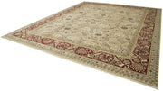 Handmade Wool Area Rug – Tebriz Classic Beige Cotton Wool Rug 12'1''x15'1''