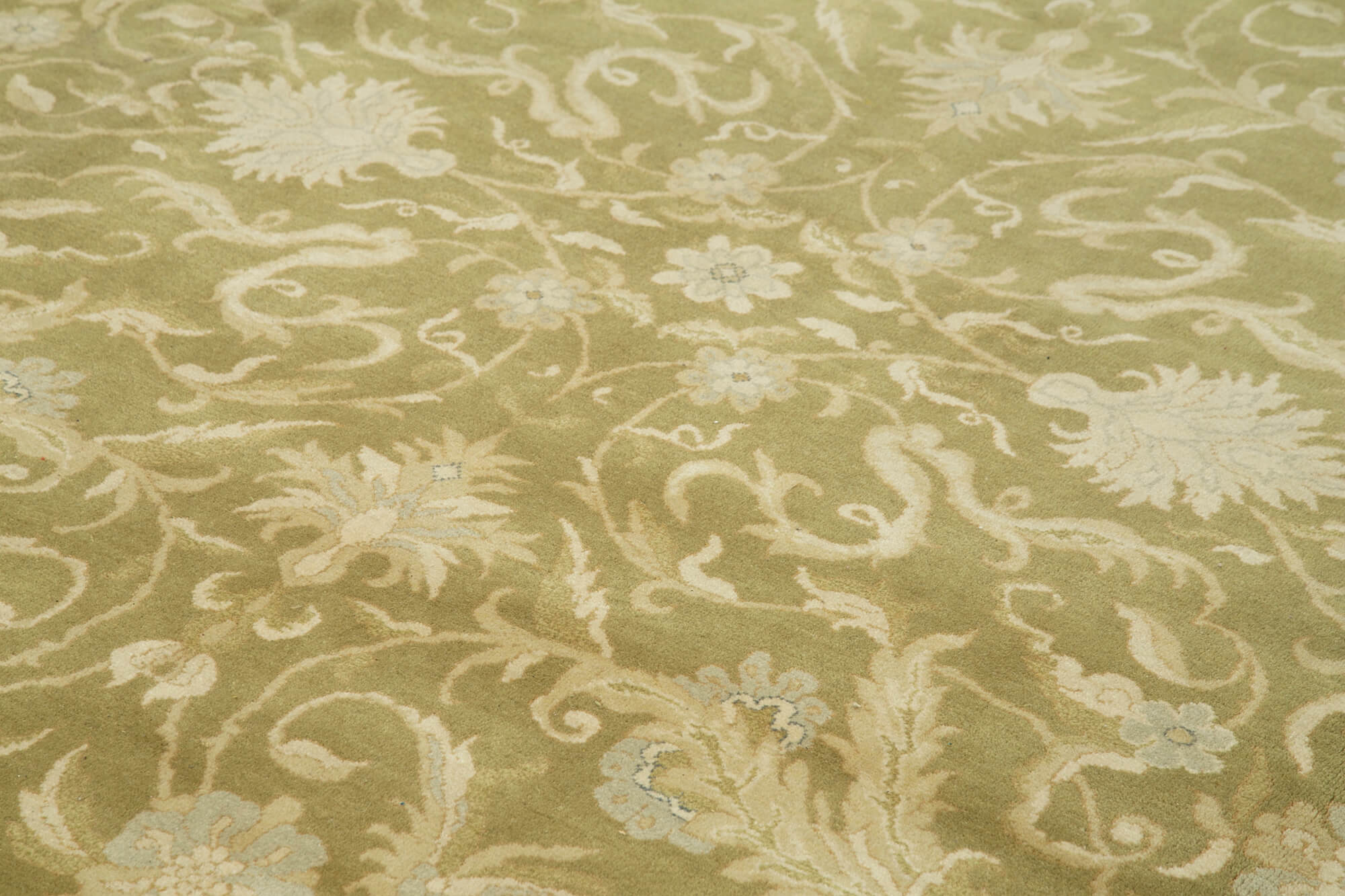Handmade Wool Area Rug – Classic Beige Turkish Vintage Rug 12'0''x14'11''