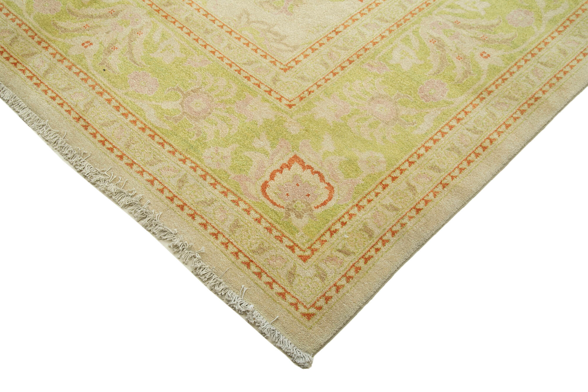 Handmade Wool Area Rug | Tebriz Beige Classic Style Cotton & Wool Carpet