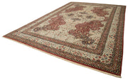 Handmade Wool Area Rug – Tebriz Classic Beige Cotton Wool Rug 12'2''x18'0''