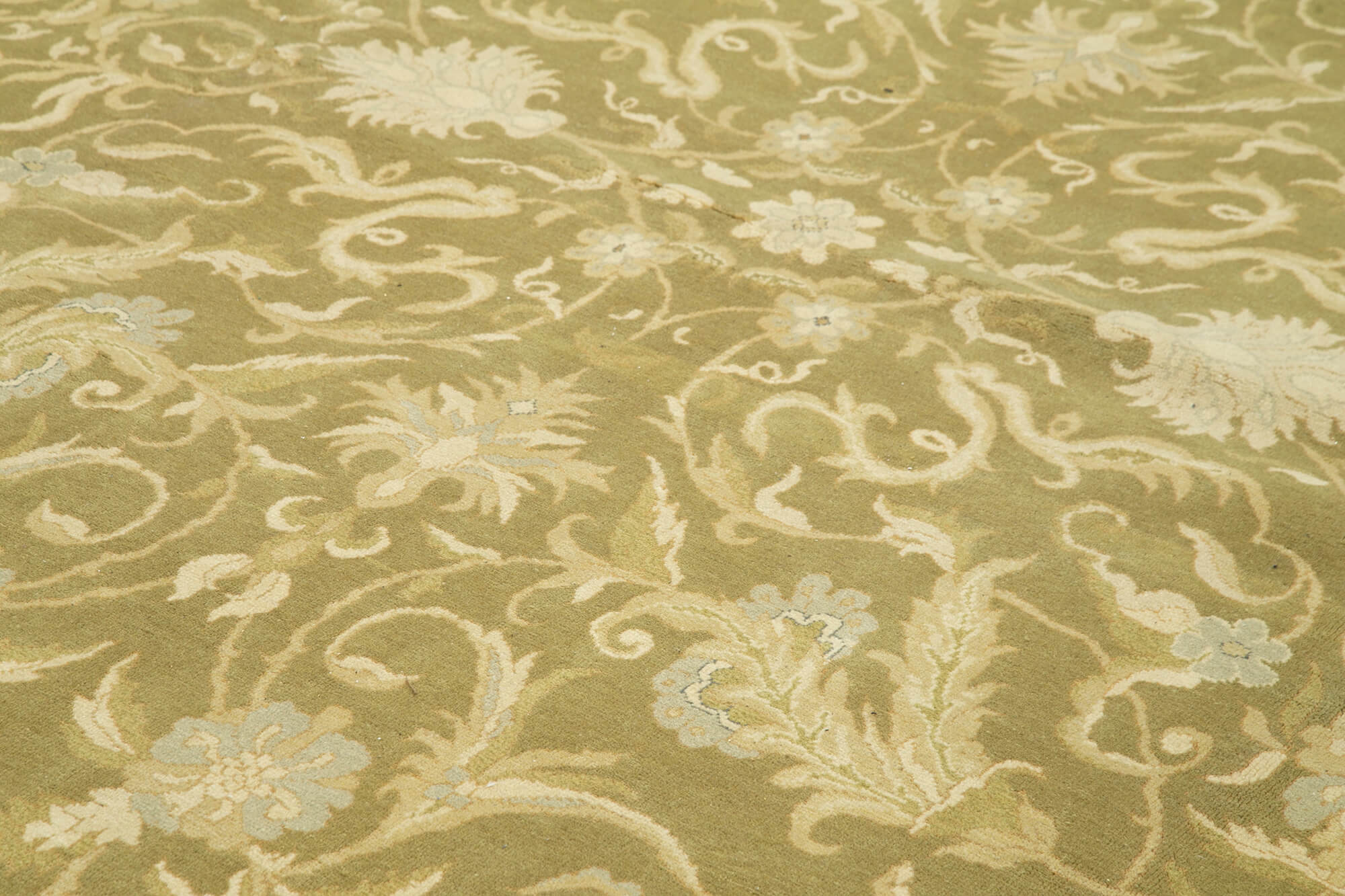Handmade Wool Area Rug – Tebriz Classic Beige Cotton Wool Carpet 11'9''x15'10''