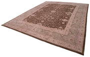 Handmade Wool Area Rug – Tebriz Pink Classic Cotton Wool Carpet 11'11''x14'9''
