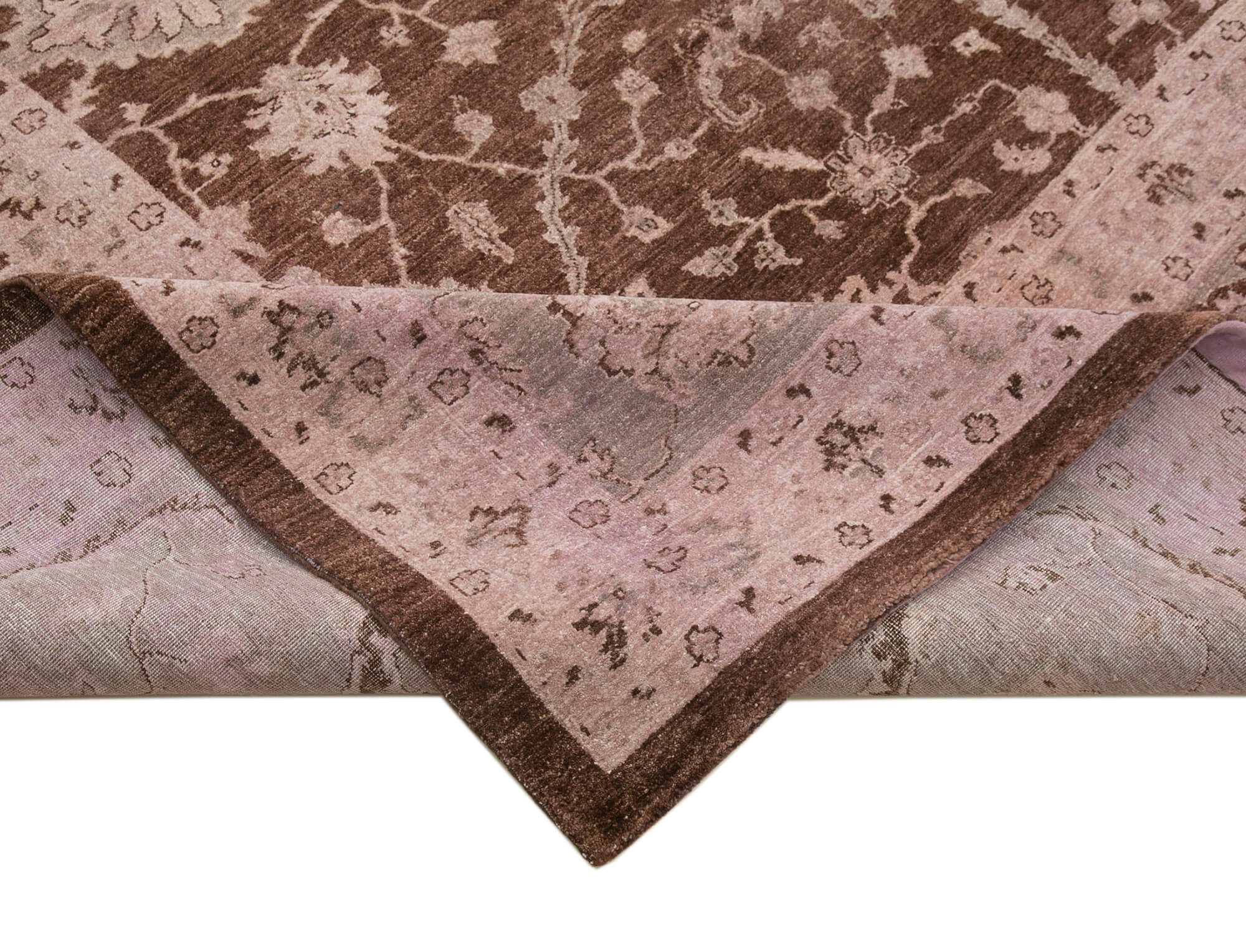 Handmade Wool Area Rug – Tebriz Pink Classic Cotton Wool Carpet 11'11''x14'9''