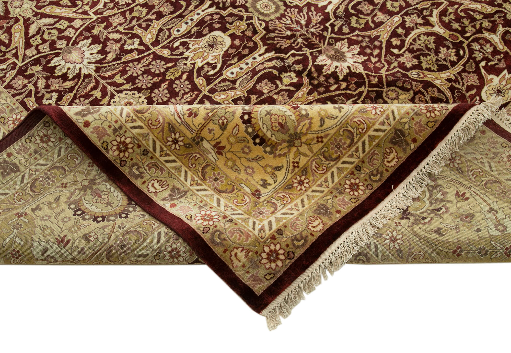 Handmade Wool Area Rug – Vintage Turkish Carpet | Classic Yellow Cotton Wool Rug 11'11''x14'9''