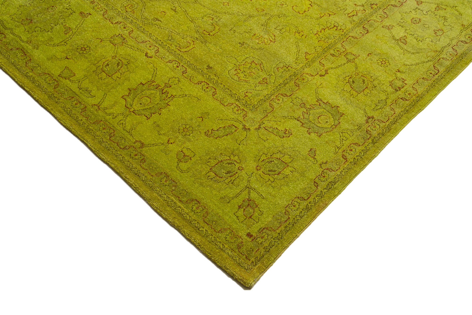 Handmade Wool Area Rug – Tebriz Classic Yellow Cotton Wool Carpet 7'10''x21'1''
