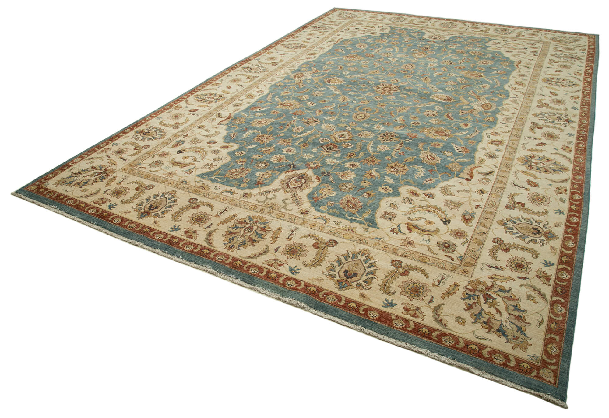 Handmade Cotton Wool Rug – Classic Area Rug Beige Cotton Carpet by Agacan