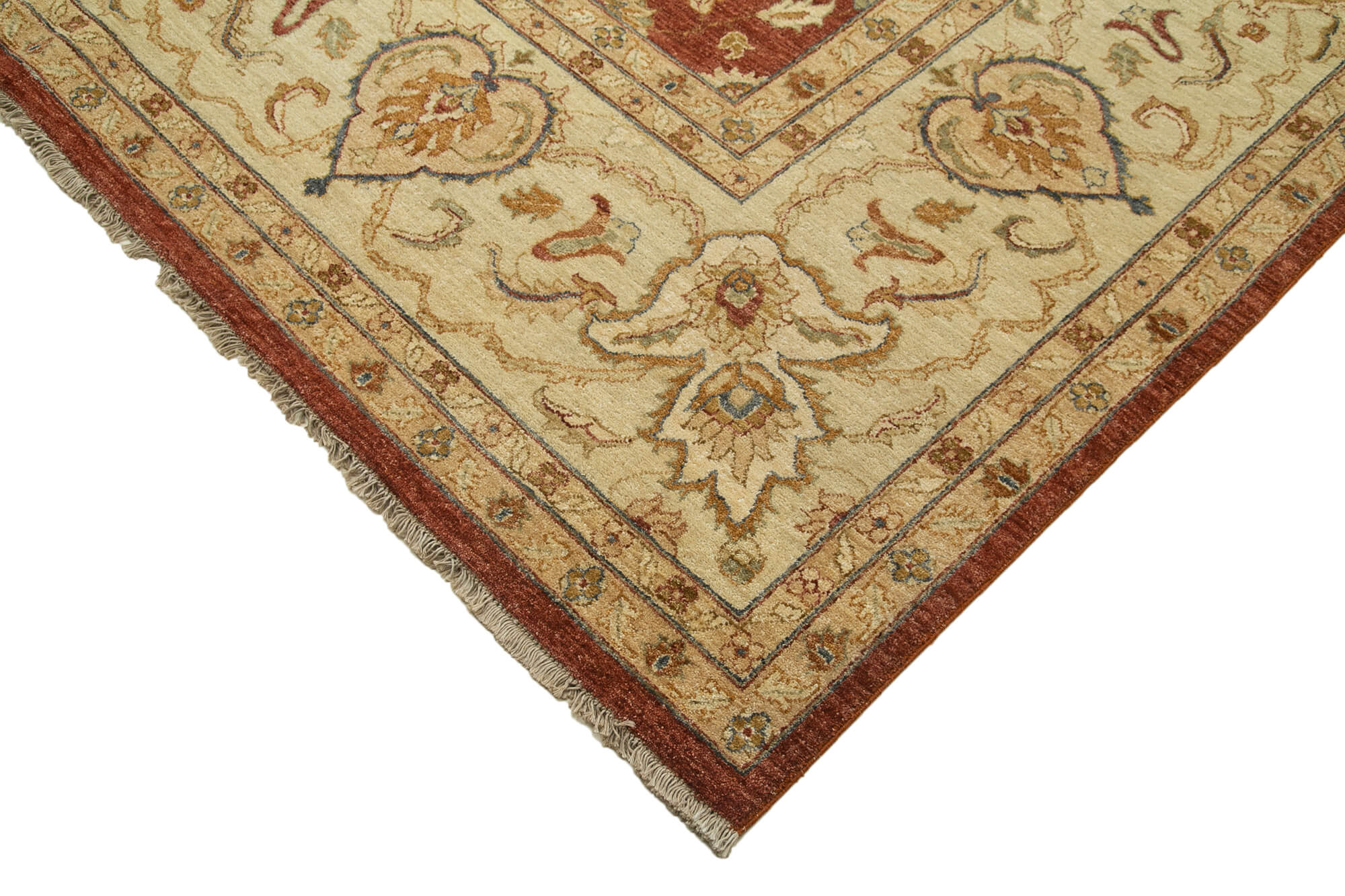 Handmade Wool Area Rug – Tebriz Classic Beige Cotton Wool Rug 12'2''x18'1''
