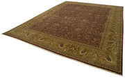Handmade Wool Area Rug | Tebriz Red Classic Cotton & Wool Agacan Rug 12'3'' x 15'2''