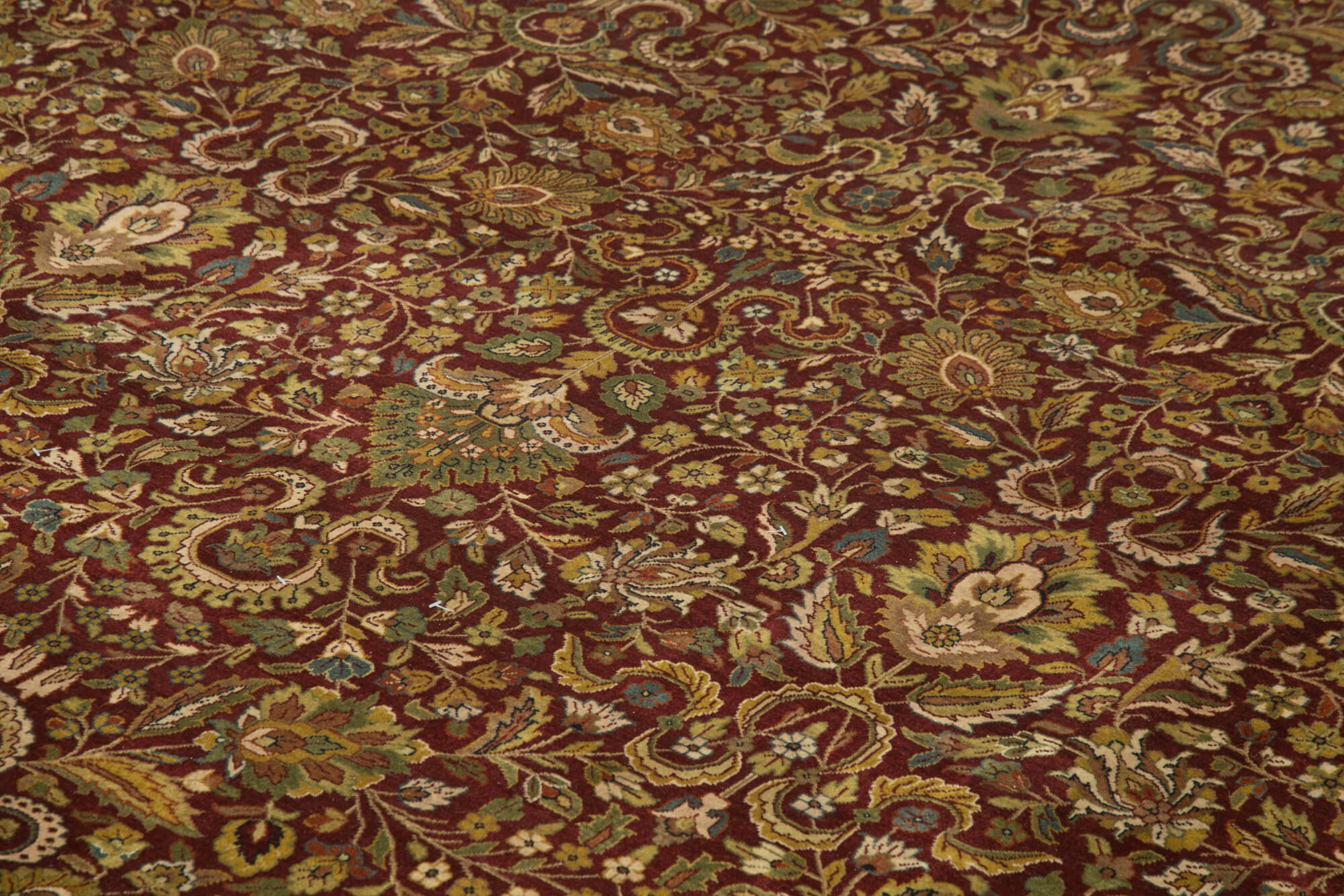 Handmade Wool Area Rug | Tebriz Red Classic Cotton & Wool Agacan Rug 12'3'' x 15'2''