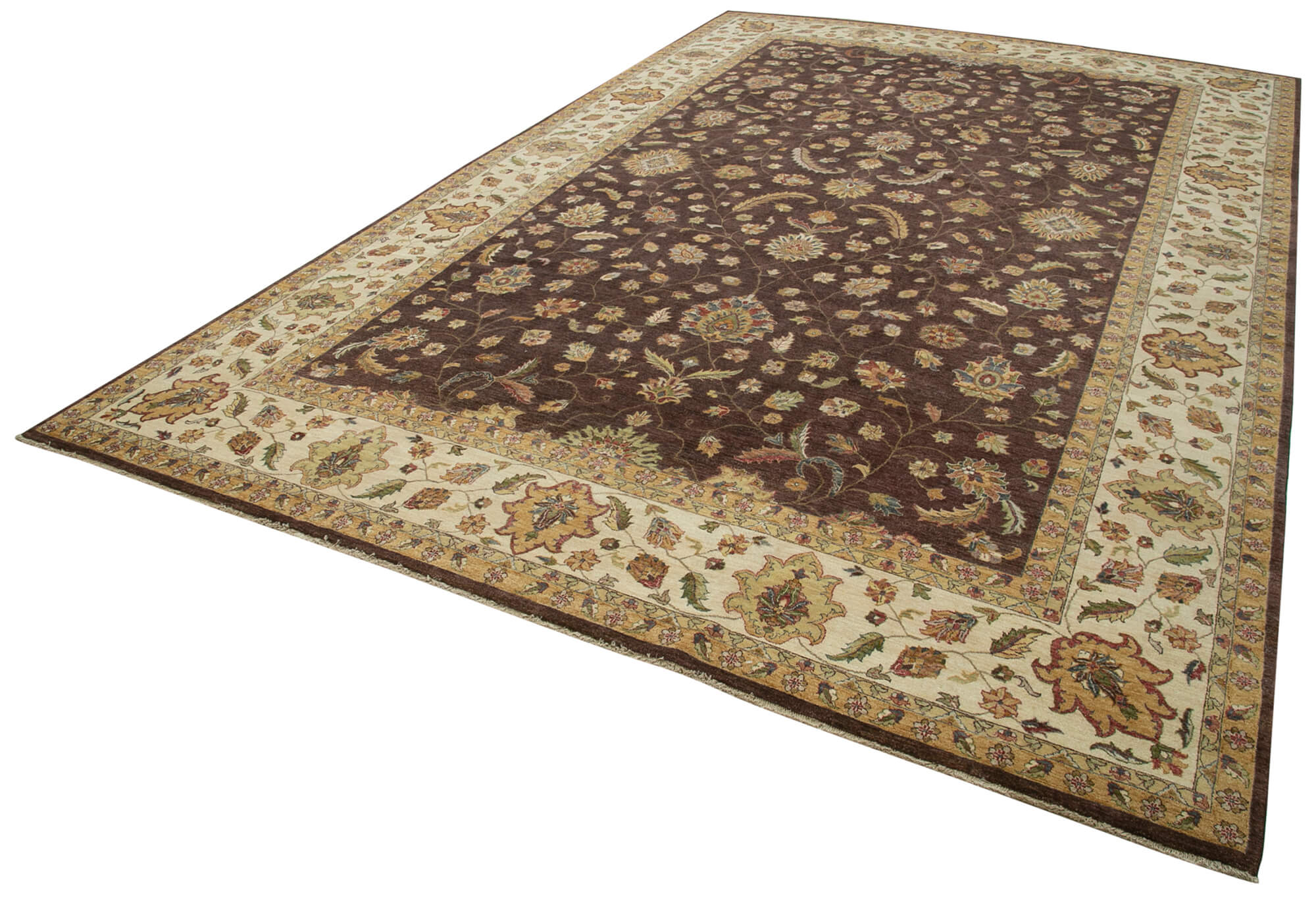 Handmade Wool Area Rug – Vintage Turkish Carpet Cotton Wool Rug 11'10''x17'11''