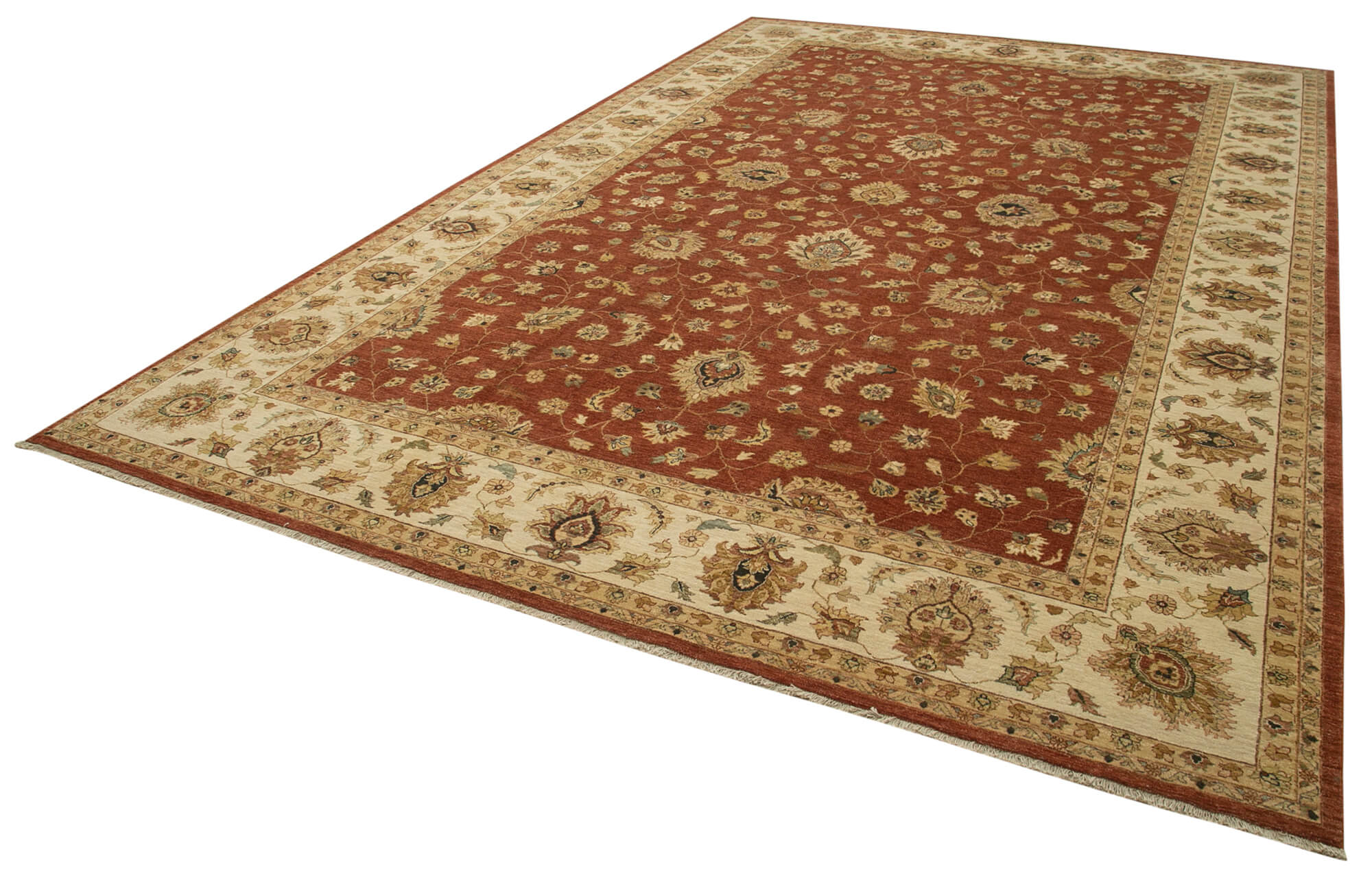 Handmade Wool Area Rug – Classic Beige Carpet | Durable Cotton Wool Blend Vintage Cotton Rug