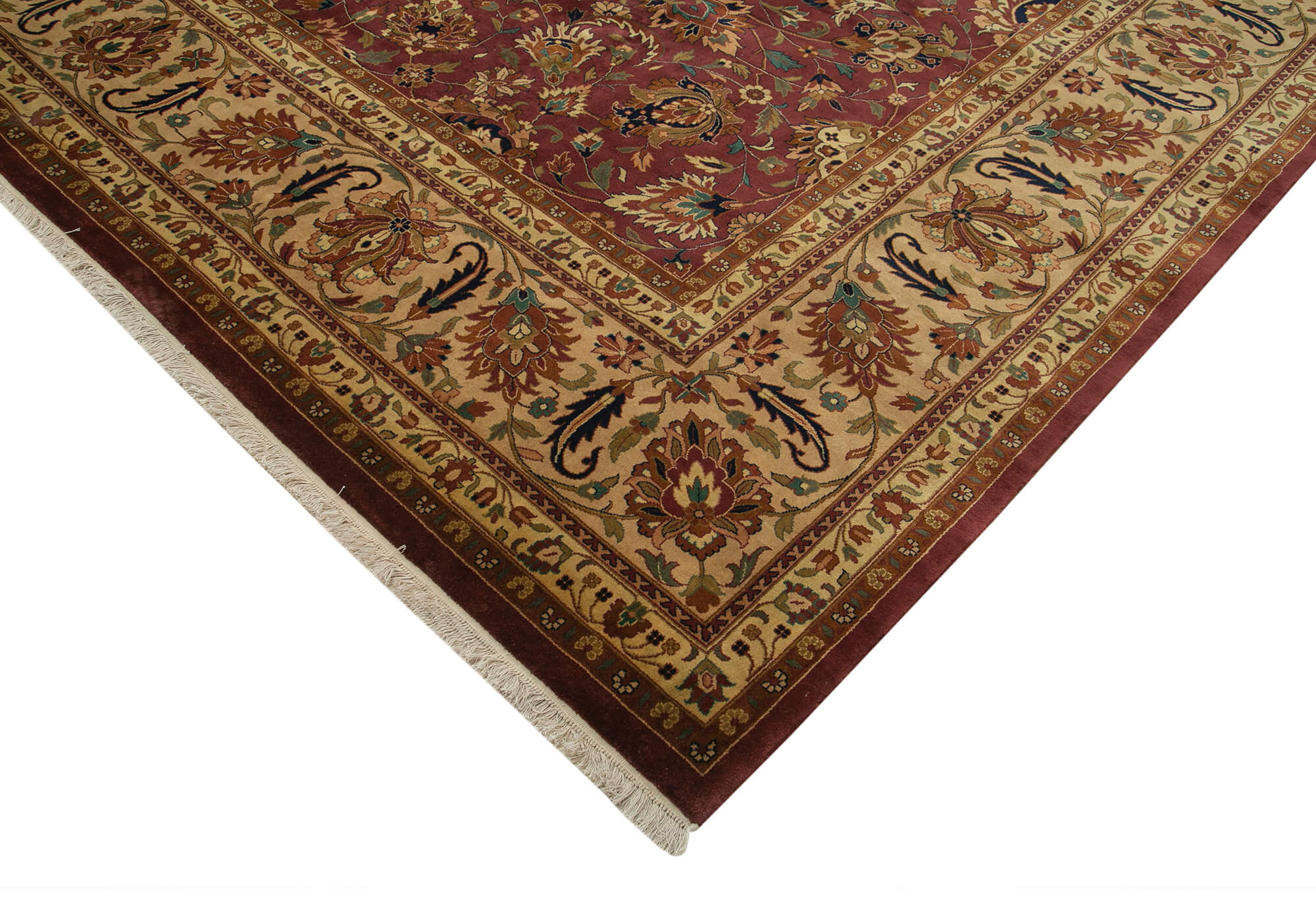 Handmade Wool Area Rug – Vintage Turkish Rug | Classic Cotton Wool Carpet 12'1''x15'2''