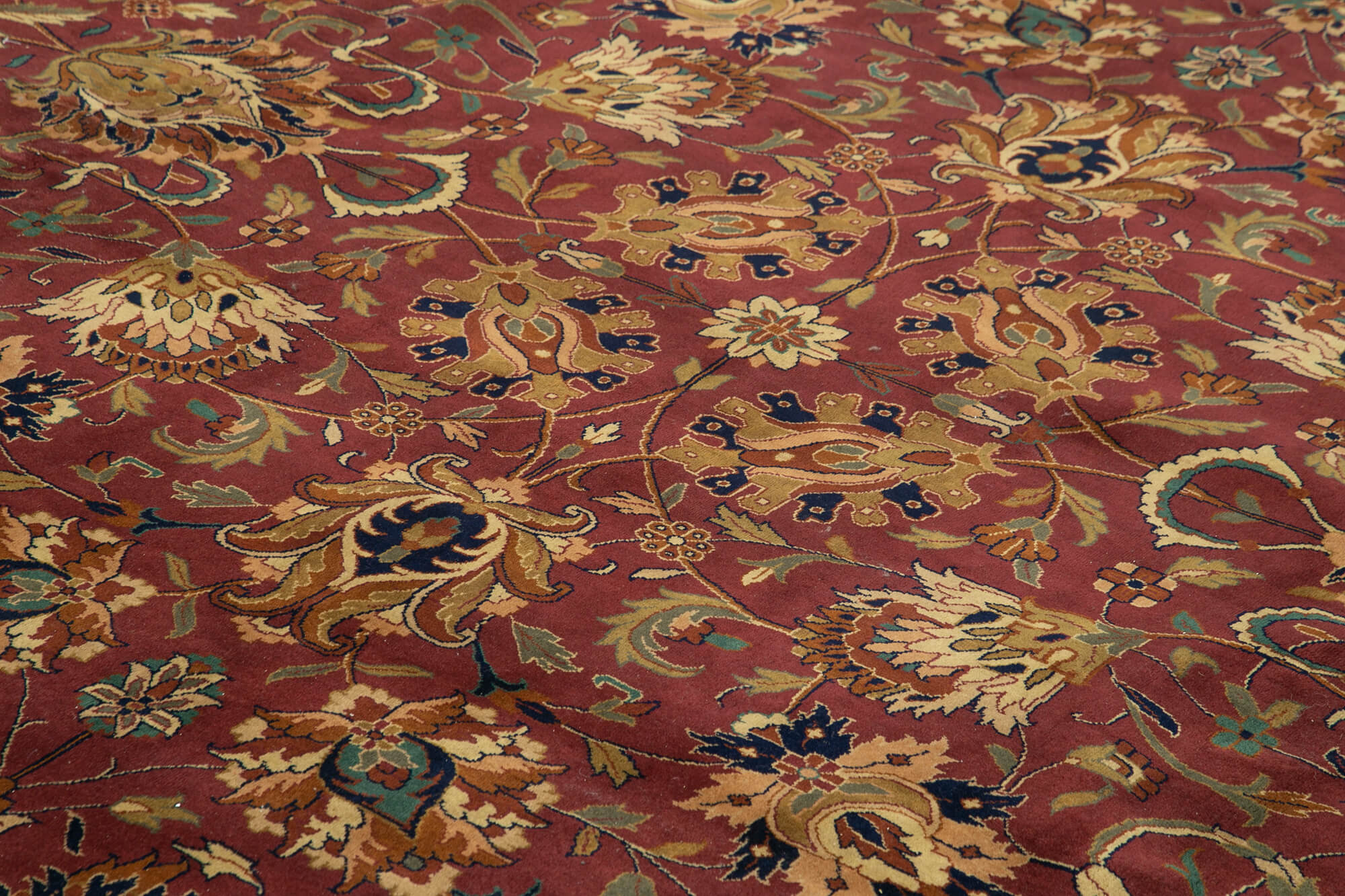 Handmade Wool Area Rug – Vintage Turkish Rug | Classic Cotton Wool Carpet 12'1''x15'2''