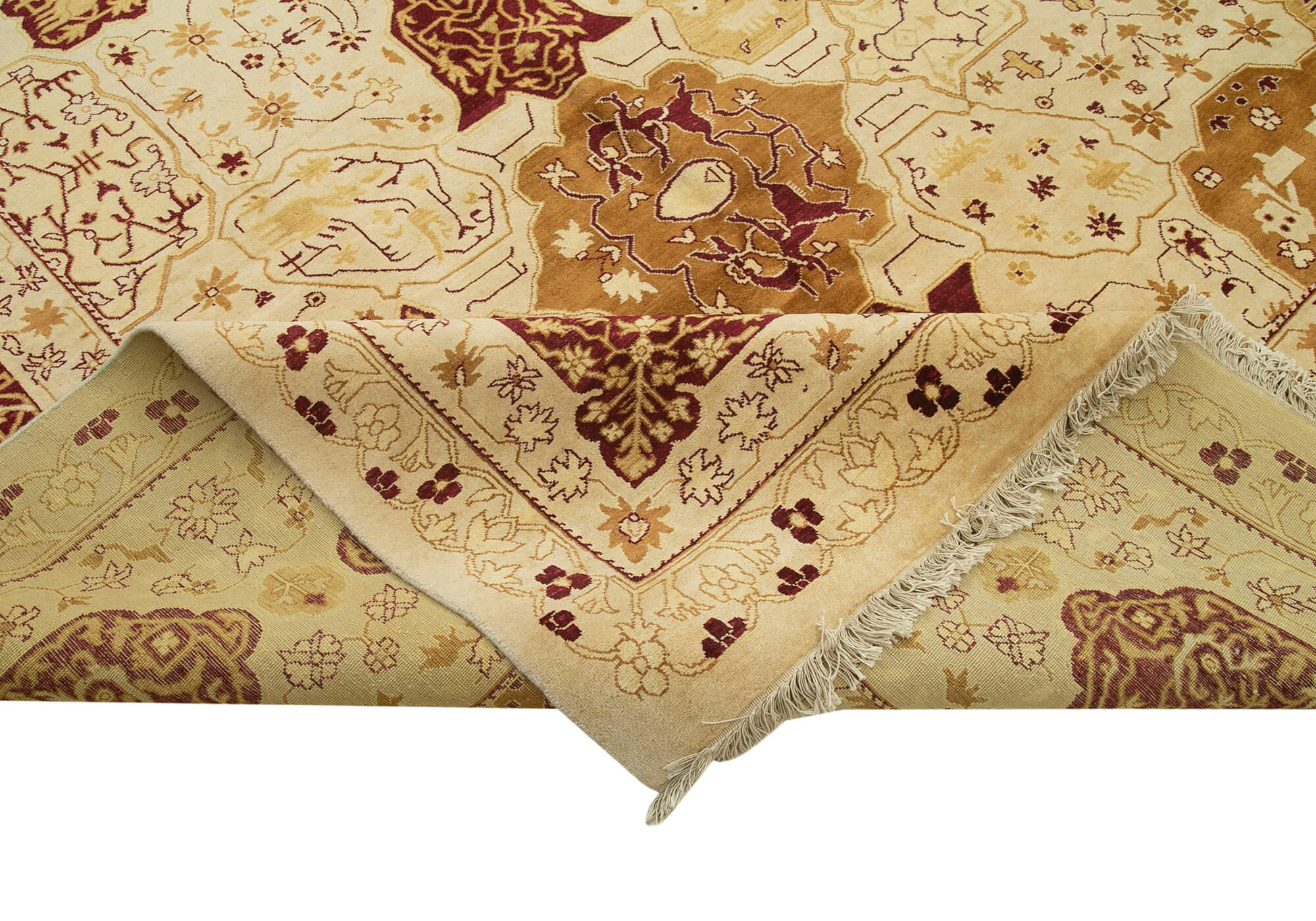 Handmade Wool Area Rug – Classic Beige Carpet | Turkish Hand Knotted Rug 12'x15'1''
