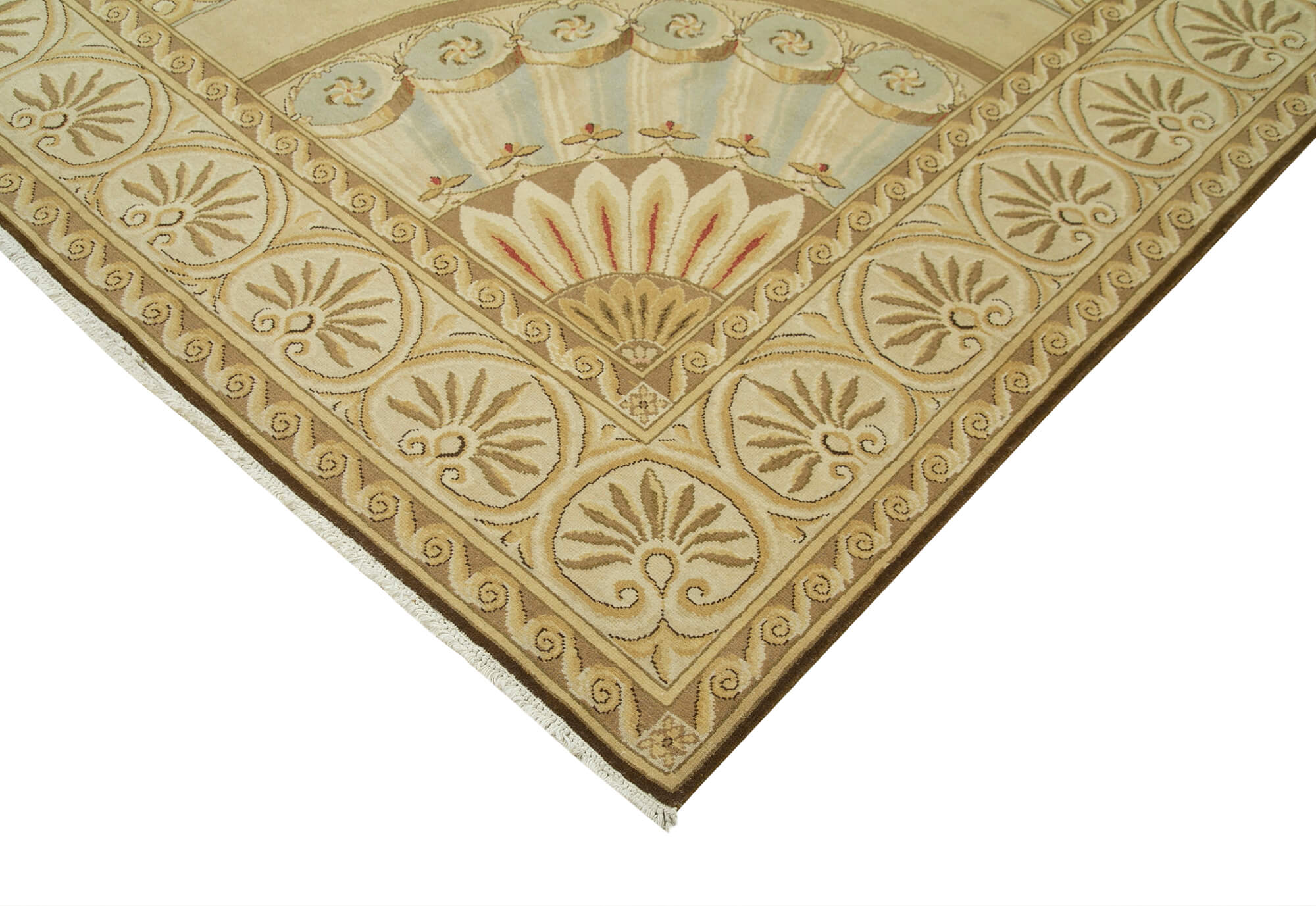 Handmade Wool Area Rug – Classic Cotton Wool Rug | Large Beige 12x15 Turkish Vintage