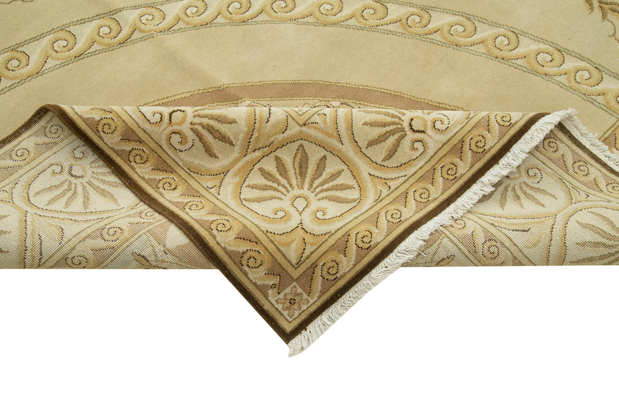 Handmade Wool Area Rug – Classic Cotton Wool Rug | Large Beige 12x15 Turkish Vintage