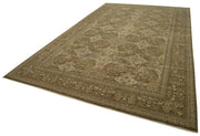 Handmade Wool Area Rug - Classic Brown Turkish Vintage Rug, Soft Wool Texture 11'2"x17'9"