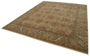Handmade Wool Area Rug – Tebriz Classic Beige Cotton Wool Rug 12'1''x14'11''