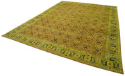 Handmade Wool Area Rug – Tebriz Green Classic Style Carpet 13'7''x18'2'' Large Area Rug