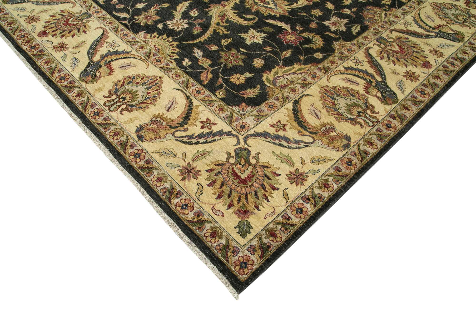 Handmade Wool Area Rug | Neutral Beige Rug – Durable Cotton Weave, Soft Wool Floor Covering