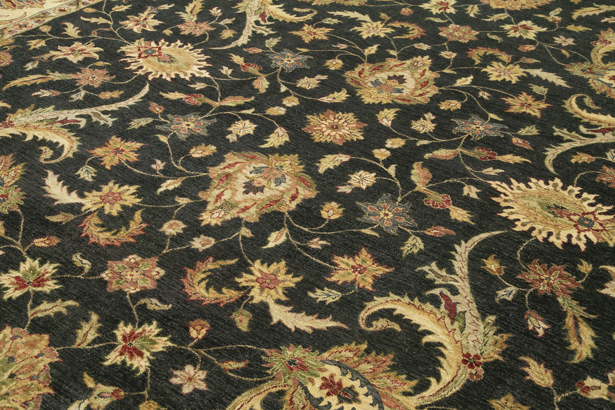 Handmade Wool Area Rug | Neutral Beige Rug – Durable Cotton Weave, Soft Wool Floor Covering