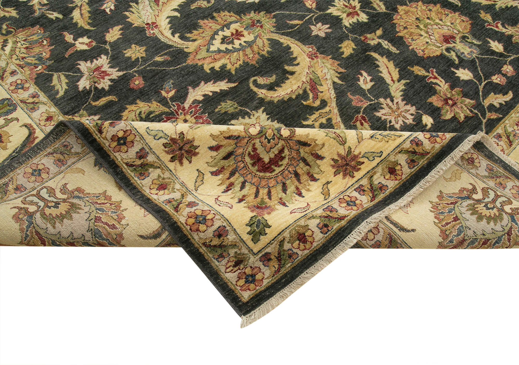 Handmade Wool Area Rug | Neutral Beige Rug – Durable Cotton Weave, Soft Wool Floor Covering