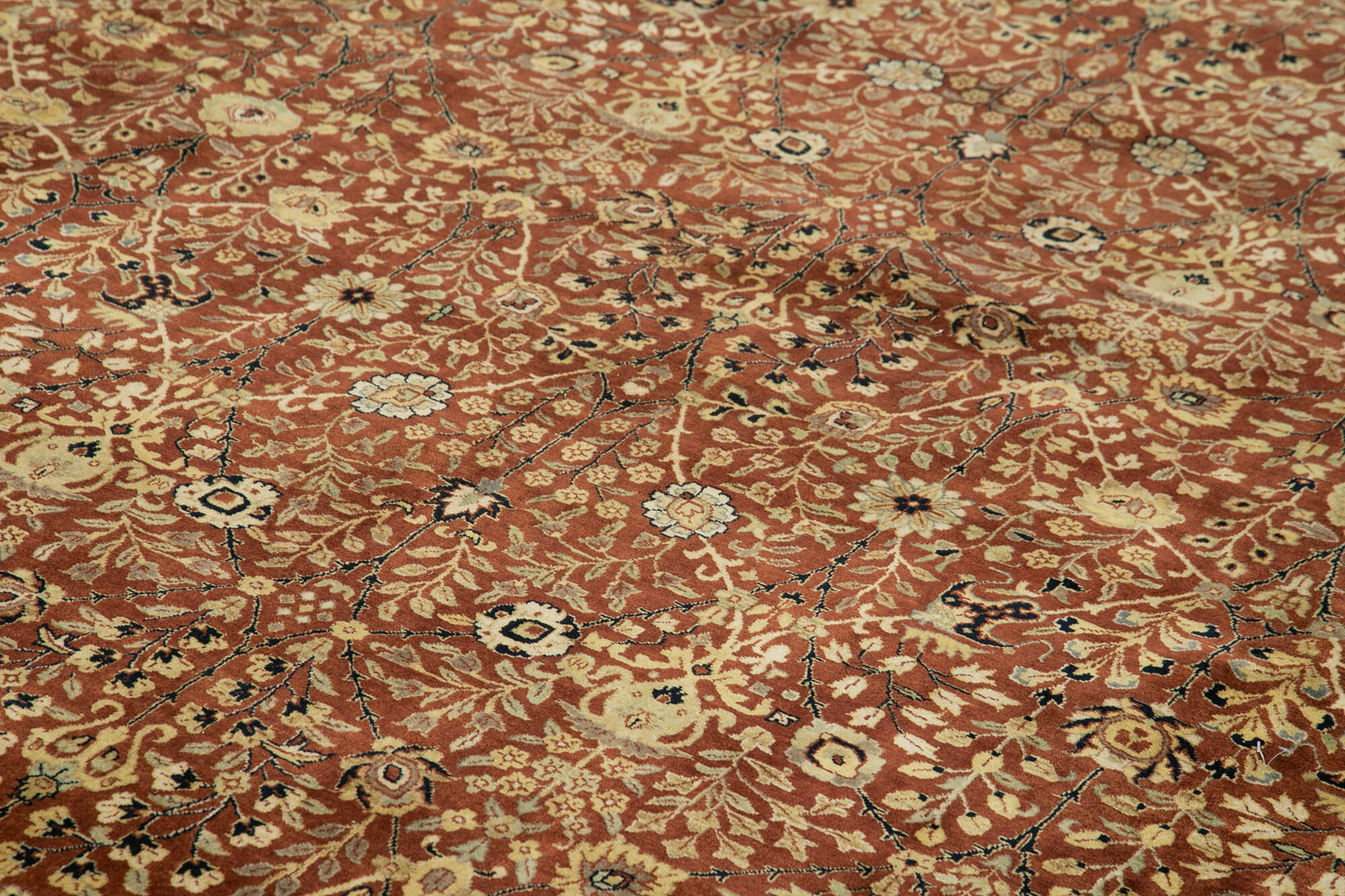 Handmade Wool Area Rug – Tebriz Classic Beige Cotton Wool Rug 11'10''x17'11''