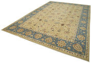 Handmade Wool Area Rug – Tebriz Beige Classic Cotton Wool Large Handmade Rug 11'11'' x 18'0''