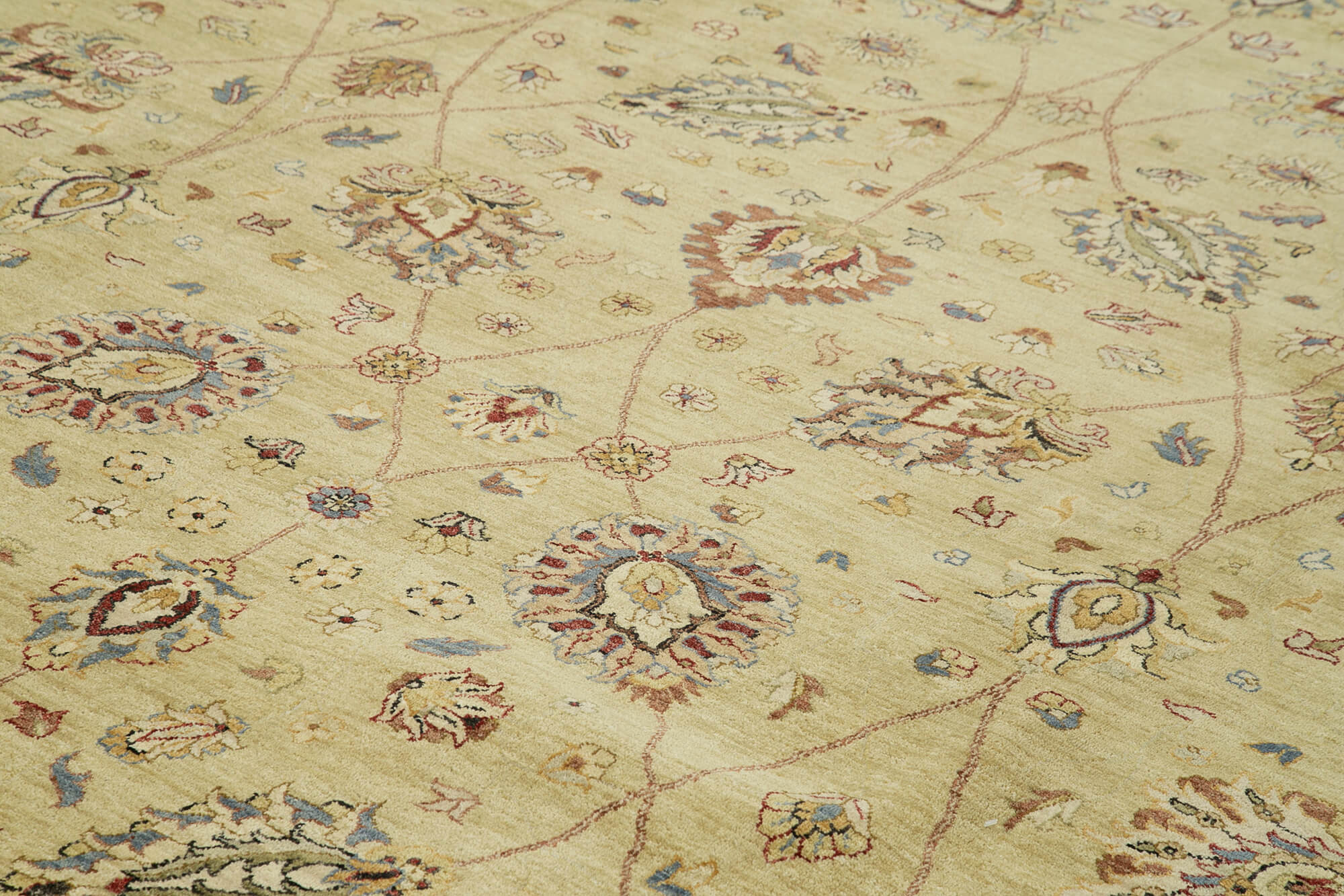 Handmade Wool Area Rug – Tebriz Beige Classic Cotton Wool Large Handmade Rug 11'11'' x 18'0''