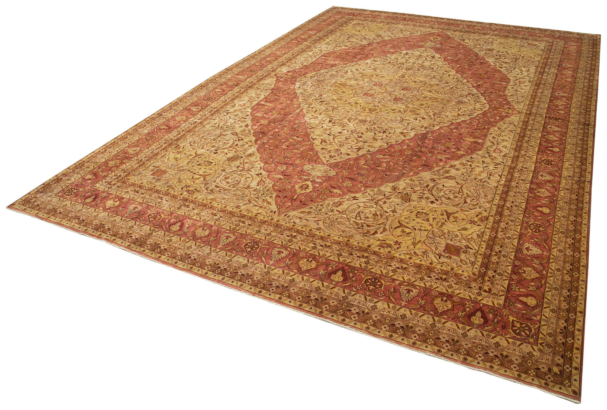 Handmade Wool Area Rug - Classic Red Turkish Hand Knotted Rug 11'6''x17'5''