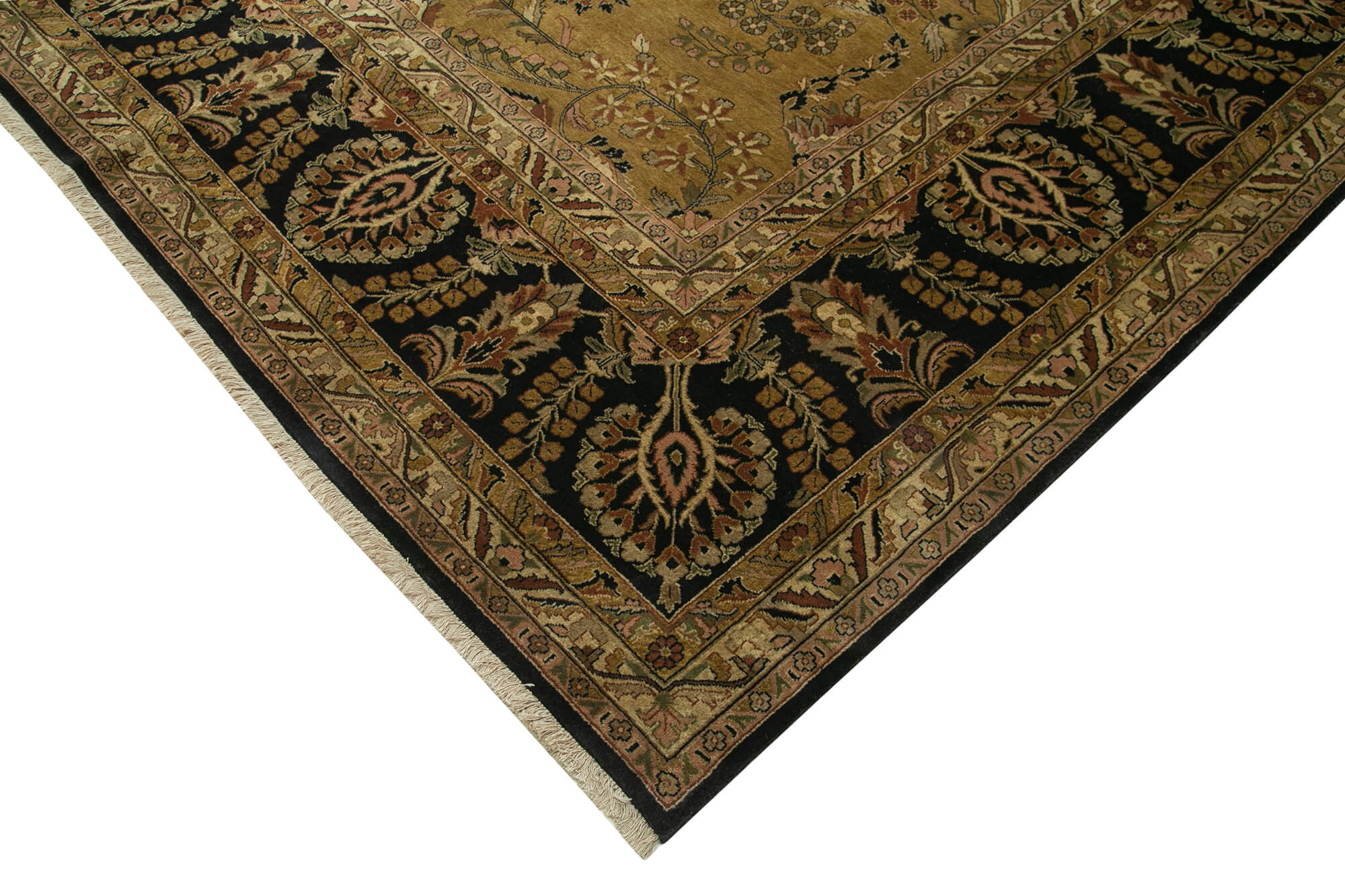Handmade Wool Area Rug – Tebriz Classic Beige 12x15 Cotton Wool Rug