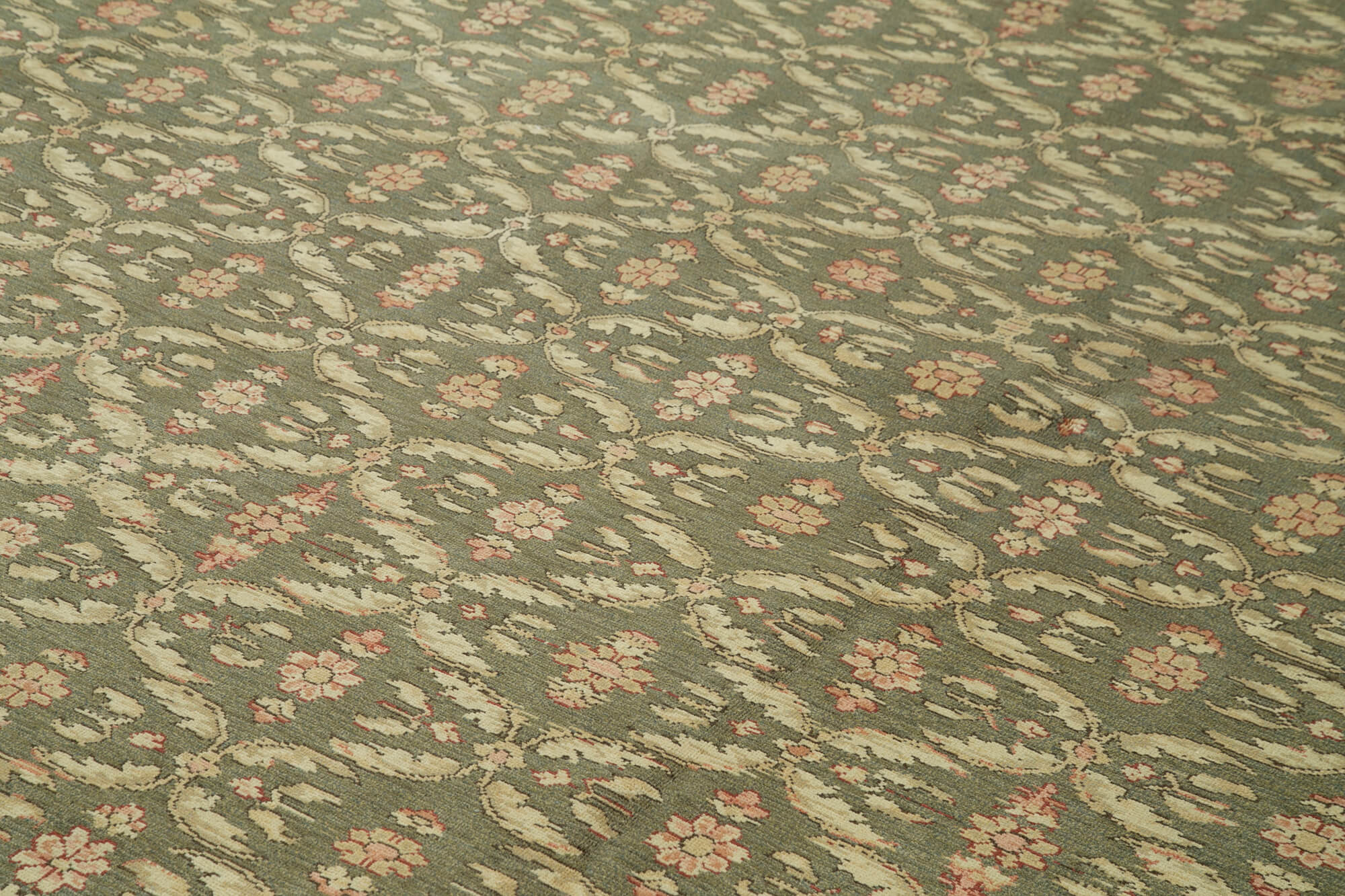 Handmade Wool Area Rug - Classic Beige Turkish Vintage Carpet 12x15 Rug