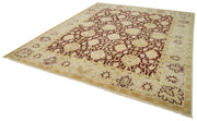 Handmade Wool Area Rug – Classic Beige Carpet, Vintage Cotton Rug 12x14 Feet