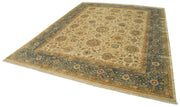 Handmade Wool Area Rug – Tebriz Beige Classic Cotton Rug 12'0'' x 14'8'' Durable Turkish