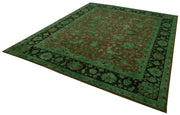 Handmade Wool Area Rug – Classic Green Vintage Turkish Rug 11'3''x14'6''
