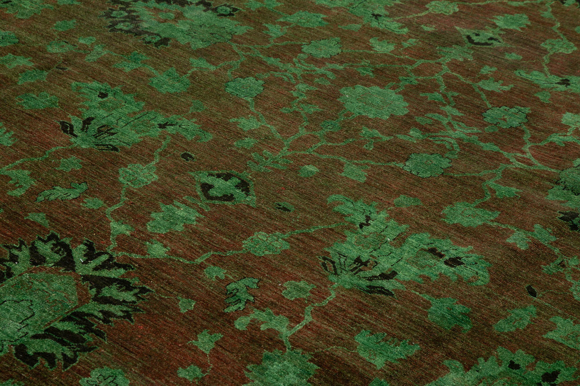 Handmade Wool Area Rug – Classic Green Vintage Turkish Rug 11'3''x14'6''