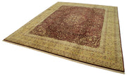 Handmade Wool Area Rug – Tebriz Red Classic Cotton Wool Hand Knotted Rug 12x15 ft