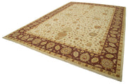 Handmade Wool Area Rug – Classic Beige Cotton Wool Rug 13'11''x20'4'' Large Living Room