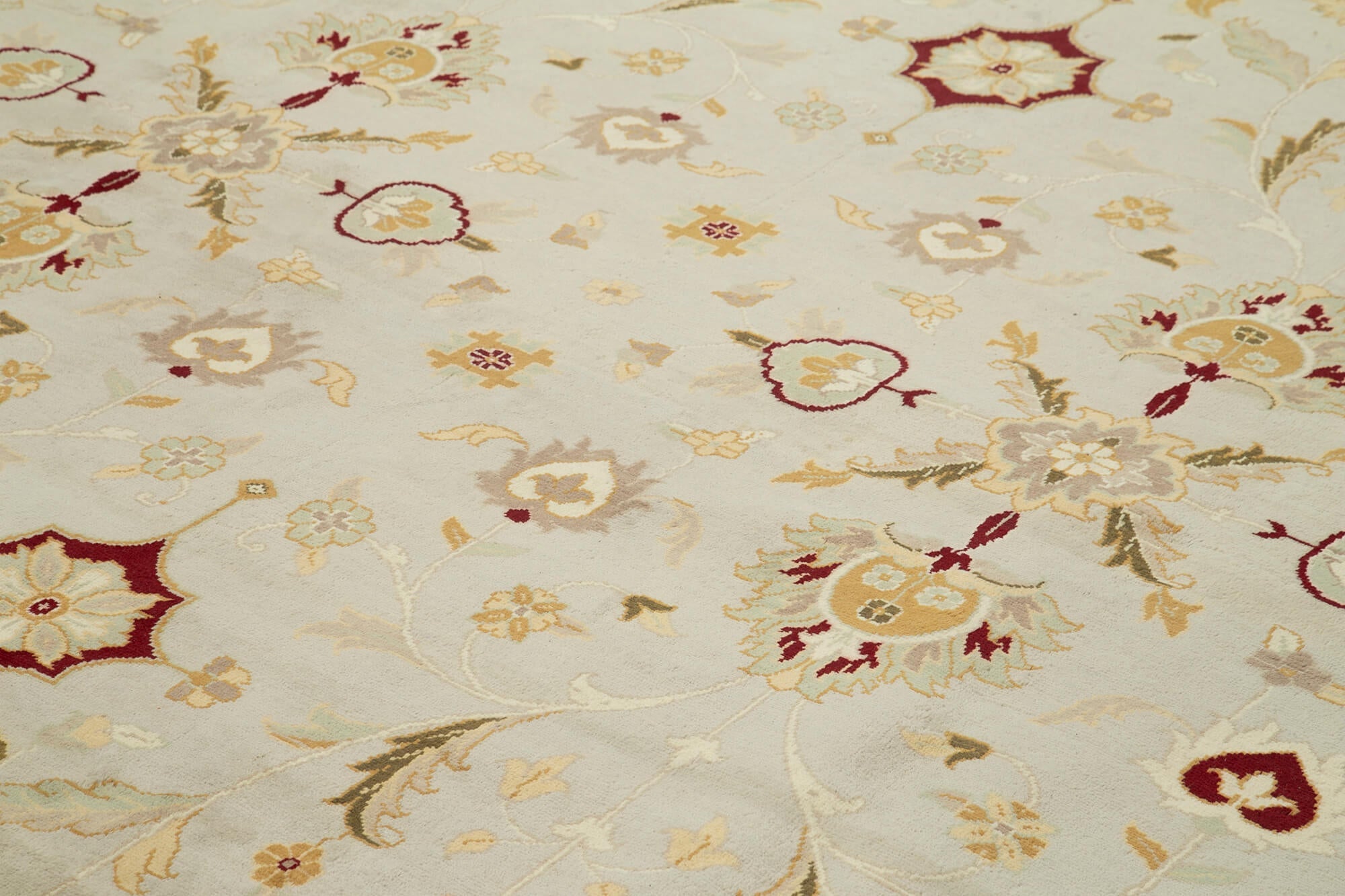 Handmade Wool Area Rug – Classic Beige Vintage Hand Knotted Carpet 12'2''x18'1''