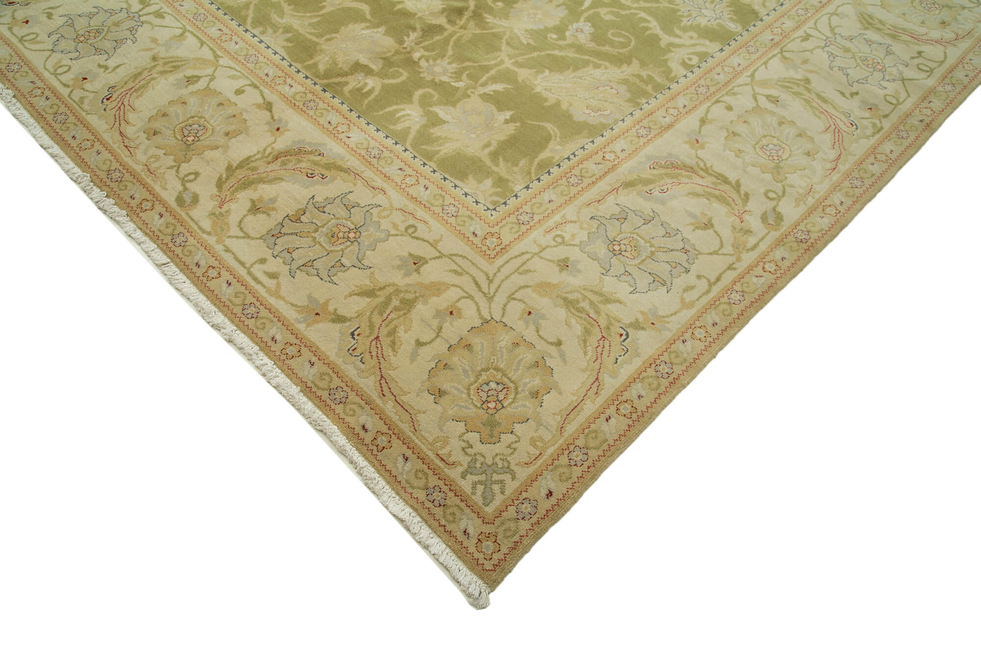 Handmade Wool Area Rug – Classic Beige Woolen Cotton Rug 12'x17'5'' by Agacan