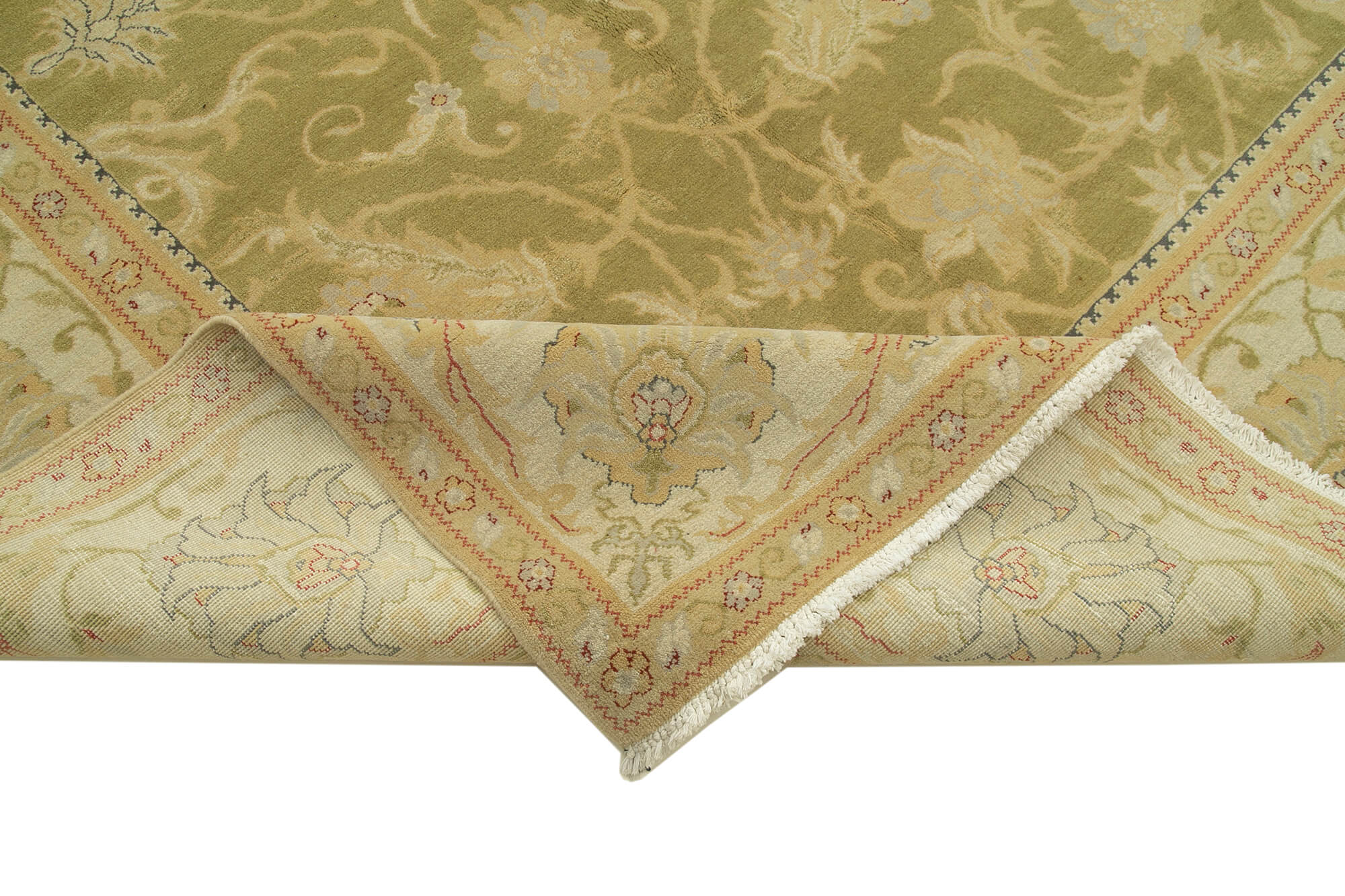 Handmade Wool Area Rug – Classic Beige Woolen Cotton Rug 12'x17'5'' by Agacan