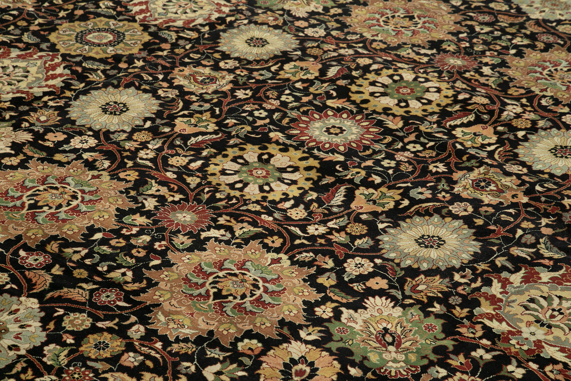 Handmade Wool Area Rug | Vintage Turkish Carpet Brown Cotton 12'x14'7''