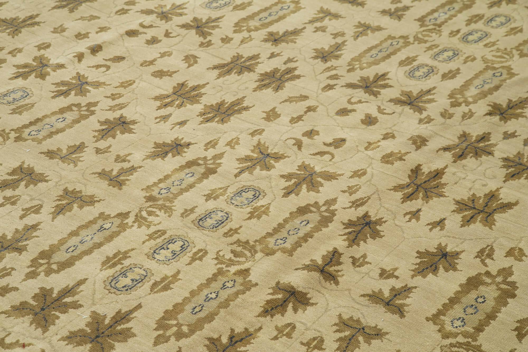 Handmade Wool Area Rug – Classic Beige Carpet, Vintage Turkish Rug 11'9''x14'5''