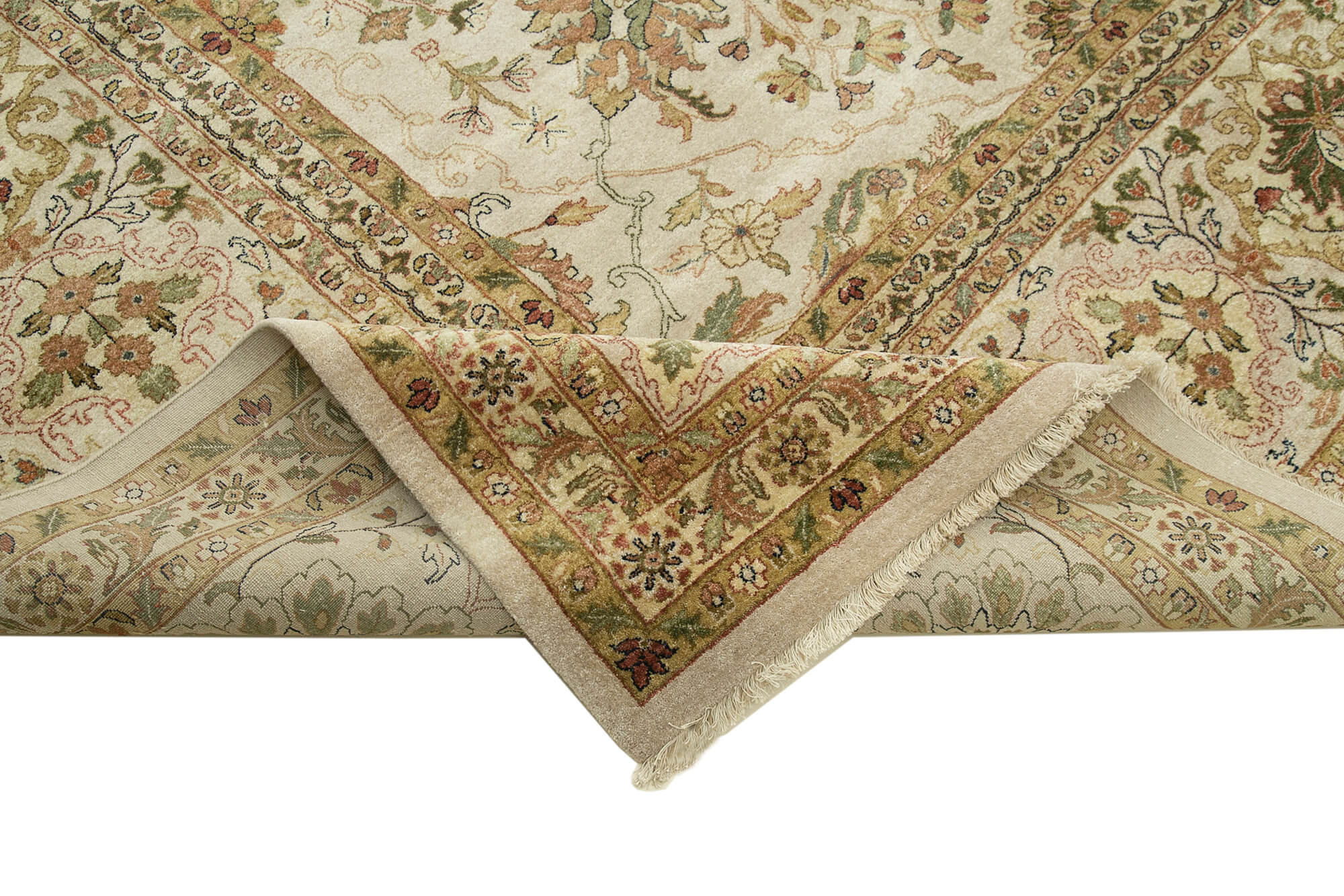 Handmade Wool Area Rug – Classic Beige Turkish Hand Knotted Rug 13'0''x17'1''