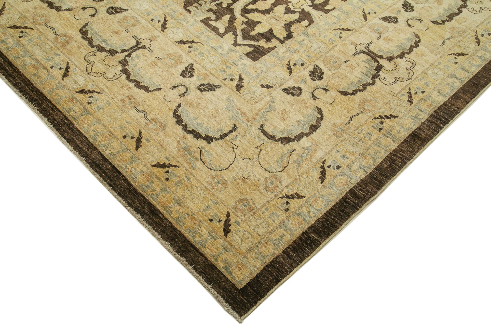Handmade Wool Area Rug – Tebriz Beige Classic Cotton Wool Rug 13'3''x18'2''