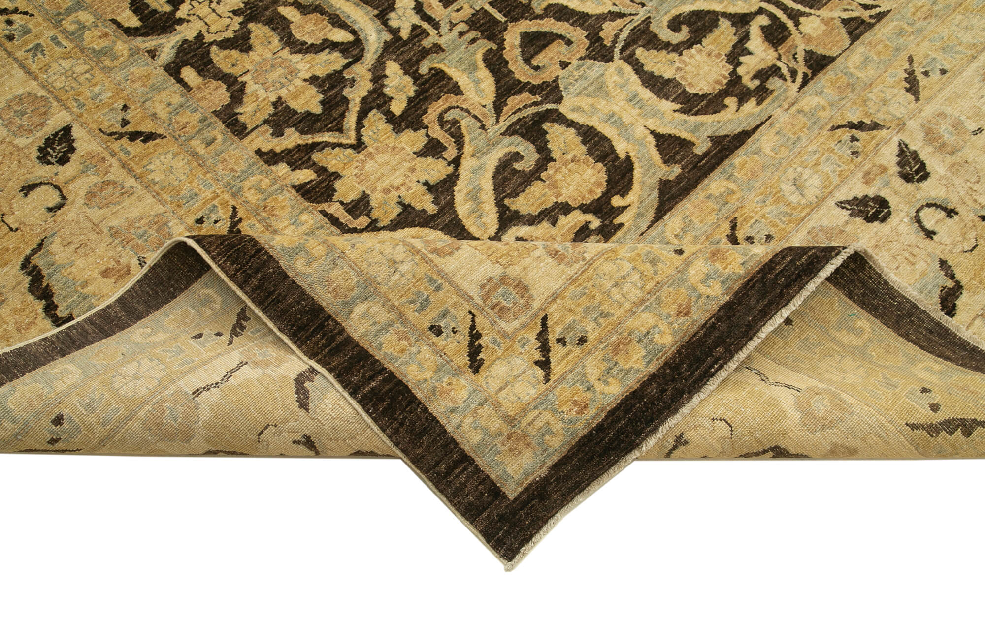 Handmade Wool Area Rug – Tebriz Beige Classic Cotton Wool Rug 13'3''x18'2''