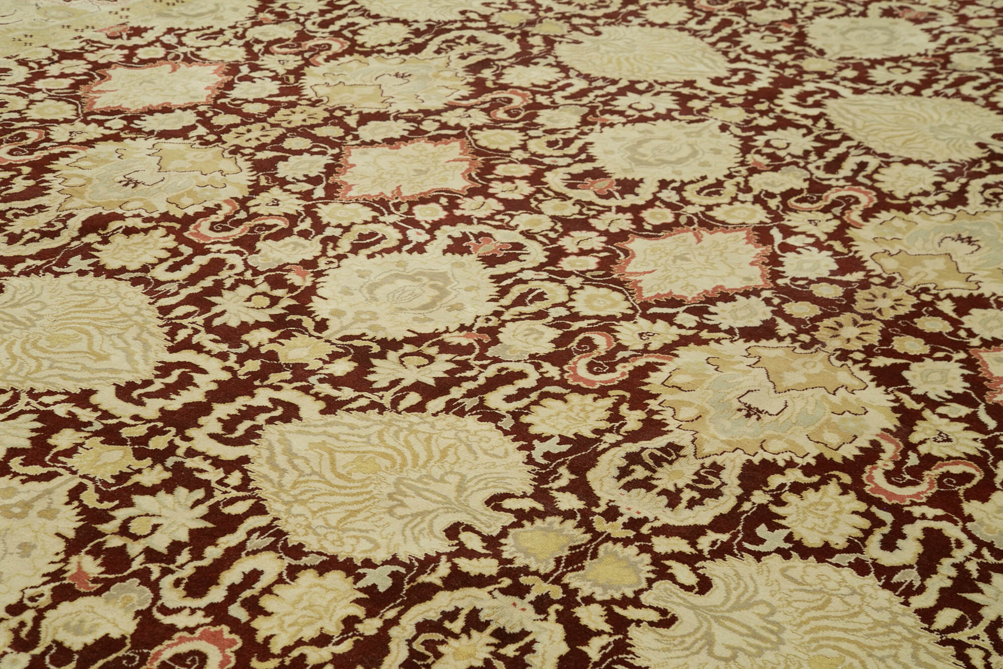 Handmade Wool Area Rug – Classic Cotton Rug Beige 13'x17'7'' Soft Texture Carpet