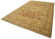 Handmade Wool Area Rug – Classic Beige Cotton Wool Rug 10'10''x17'3'' Large Living Room